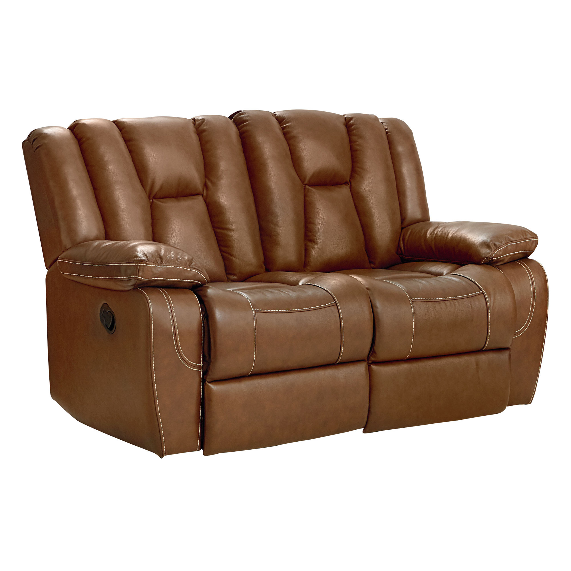 Red Barrel Studio Appleton Manual Motion Leather Reclining Loveseat